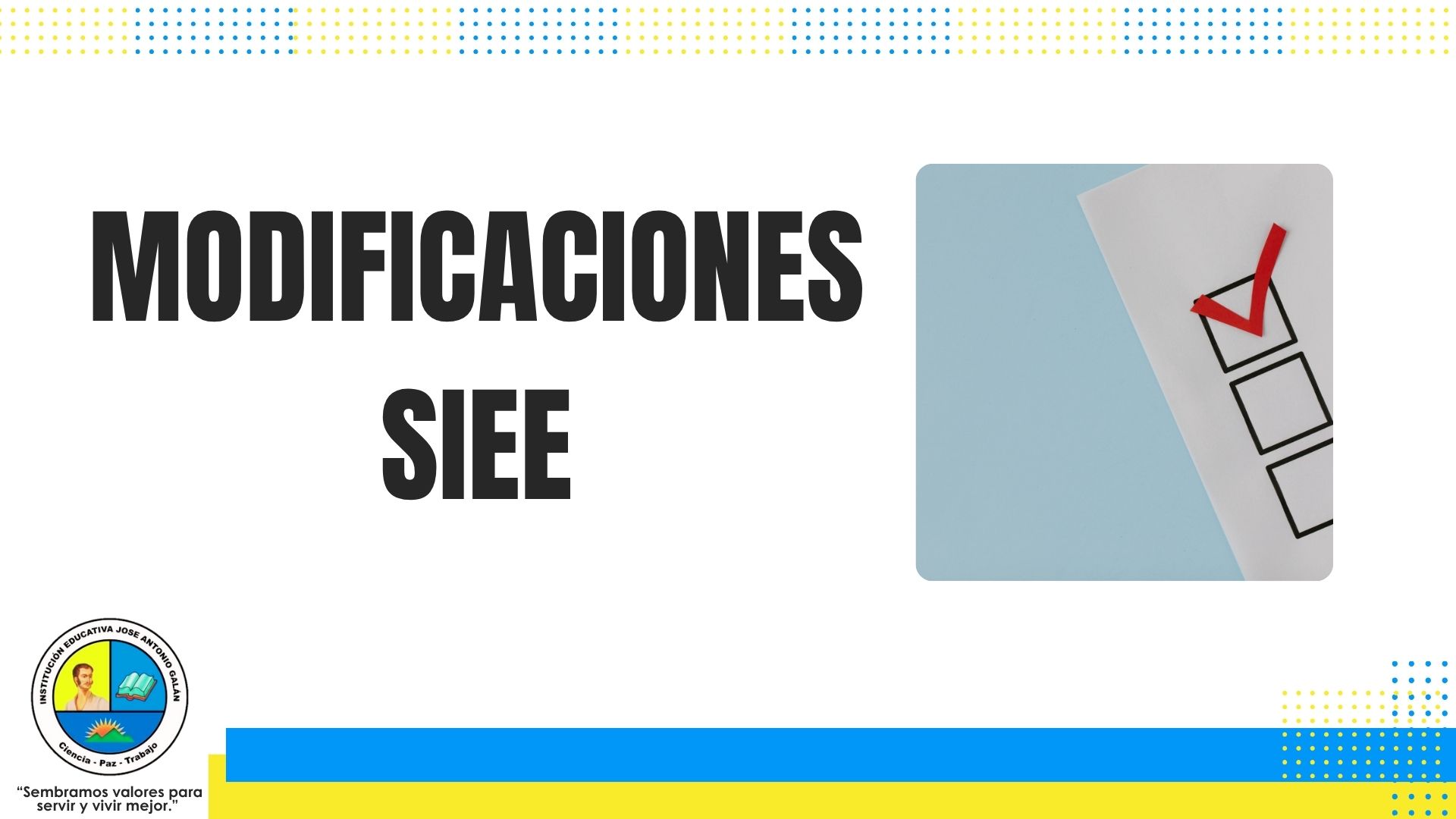 Infografía resumen de actualización SIEE 2025